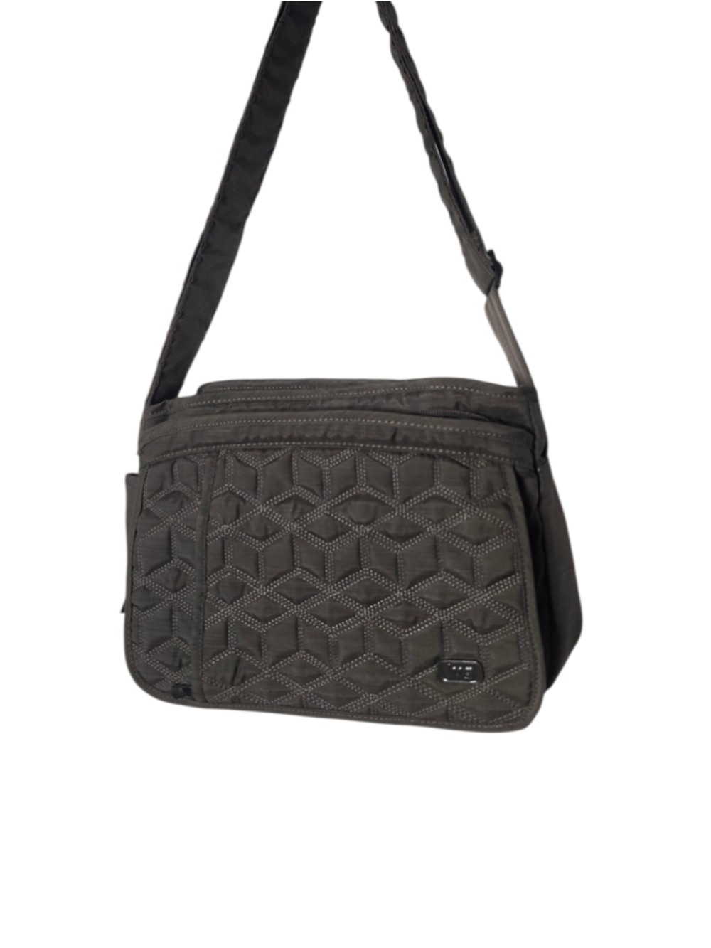 Lug Wings Crossbody Travel Bag Charcoal Grey Quilted NWOT